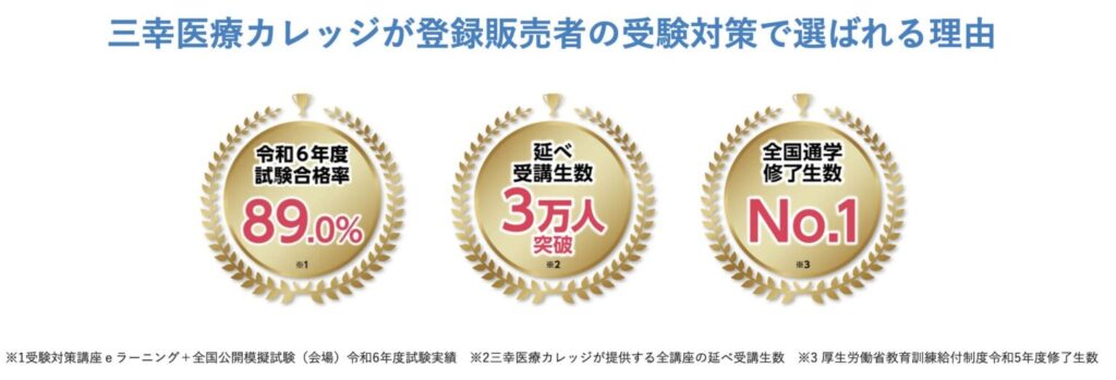 三幸医療カレッジの登録販売者講座が選ばれる理由